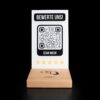 Aufsteller Google Bewertung aus Holz mit QR Code und NFC Chip