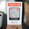 QR Code Aufsteller für Bewertungen mit eigenem Logo individuell gestaltet