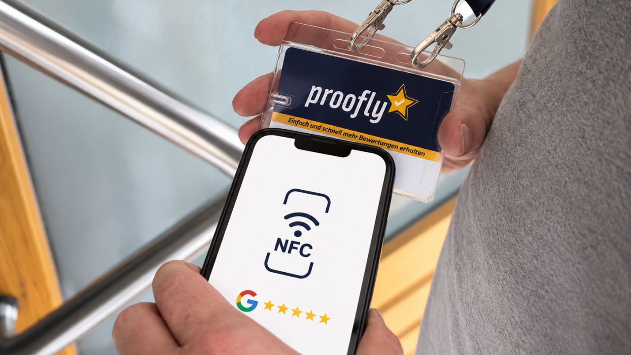 NFC Bewertungskarte von proofly.de